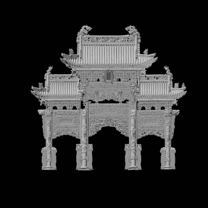 拱门3D模型的正视图